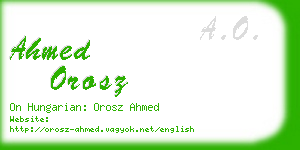 ahmed orosz business card